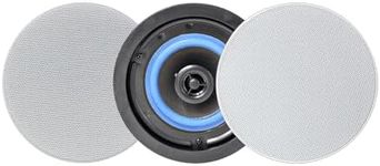 Herdio 4 Inches Flush Mount 2 Way Full Range in Wall Bluetooth Ceiling Speakers,Great for Humid Indoor Outdoor Placement Bath, Kitchen,Bedroom,Covered Porches A Pair