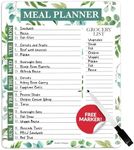 Greenery Weekly Dinner Menu Board For Kitchen - Magnetic Meal Planner For Refrigerator, Weekly Menu Board Meal Planner for Fridge, Weekly Meal Planner for Fridge Menu Planner Weekly Dry Erase Board