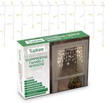 Tupkee Shimmering Twinkle Window Icicle Lights - 3 Feet (0.91 m), 50 Clear Incandescent Christmas Indoor Outdoor Random Twinkle Icicle Lights - 8 of 50 Lights Twinkle