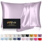 Silk Pillowcase for Hair and Skin, Mulberry Silk Pillow Cases Standard Size, Anti Acne Cooling Sleep Both Sides Natural Silk Satin Pillow Covers with Hidden Zipper, Gifts for Women Men, Lavender