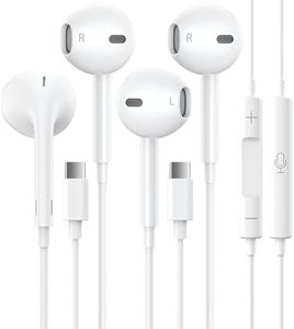 Auriculares USB C, 2 Pack Auriculares USB Tipo C con Micrófono Control de Volumen de Llamadas Compatible con iPhone 15/15 Pro,Samsung S20/S21/S22, Huawei P40/P50/Mate 30,iPad Pro,Google Pixel,Oneplus