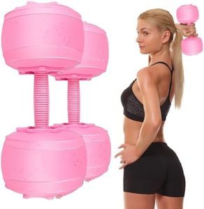 Water Filled Dumbbells Set for Women, Travel Weights Adjustable Water Dumbbells Up to 5~12 Lbs(1 pair ) for Yoga Training Exercise Fitness.