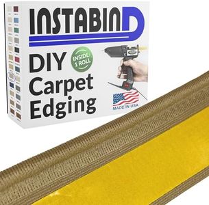 Instabind 54 ft Roll Premium Carpet Edge Binding – Regular Style Carpet Edge Trim for Do-It-Yourself Rug Edging- with Durable Hold & Easy Finishing for Rug Edges - USA Made Flooring Products, Beige