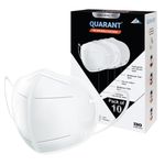 QUARANT N95 Anti Pollution Face Mask with Nose Clip, ISO Certified, FFP2 Masks with 5 Layer Protection (White, Pack of 10) for Unisex