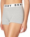 DKNY Women's Cozy Boyfriend Boxer Brief, Heather Gray/White/Black, 3X-Large