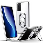 Shields Up for Samsung Galaxy S20 Case with Stand, Galaxy S20 Case Clear with Double Ring Holder [Adjustable & Foldable] Shockproof Protective Cover for Samsung Galaxy S20 - Clear