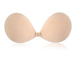 Majurphy Sticky Bra Adhesive Strapless Backless Bras Sticky Bra Cups Stick on Bra Invisible Bra Silicone Adhesive Bra Push Up Bras for Women,Beige,E