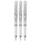 Uni-Ball Signo UM-153 Gel Ink Rollerball Pen, 1.0mm, Broad Point, White Ink, Pack of 3