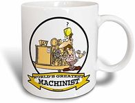 3dRose Mug_103324_3 Funny Worlds Greatest Machinist Occupation Job Cartoon Magic Transforming Mug, 11 oz, Black/White