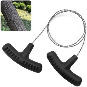 SHAOKAOLU Stainless Steel Wire Saw with Plastic Handles,27.5'' Cable Saw Hand Pocket String Emergency Outdoor Survival Rope Cutting Tools for Camping Hiking and Cutting Trees & Wood