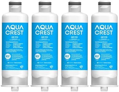 AQUA CREST HAF-QIN/EXP Replacement for Samsung DA97-17376B, DA97-08006C, HAF-QIN, RS27T5200SR, RF28T5001SR, RF24R7201SR, RF28R6201SR, Refrigerator Water Filter (Pack of 4), AQF-FF45