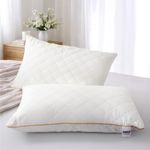 Spaces Quilted Pillows Set 2 | Soft and Adjustable Sleeping Pillow | Premium Microfiber 105 GSM Bed Pillows for Sleeping | Luxurious White Quilted (17 x 27 Inches) | Fluffy and Supportive Bed Pillow