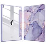 FINTIE Hybrid Case Compatible with iPad Air 3rd Generation 2019 / iPad Pro 3rd Generation 2017, 10.5-inch Built-in Pencil Holder Shockproof Cover with Clear Transparent Back Shell, Liac Marble