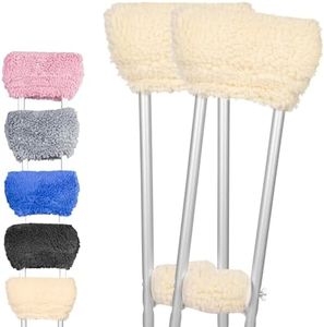 Vive Sheepskin Crutch Pads & Hand Grips - Comfortable, Breathable, Machine Washable Padding for Adults - Premium Accessory Covers for Crutches, Armpits - Latex-Free & Non-Toxic