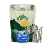 Goodness Fish Skin Jerky Twists Dog Treat 75 Grams | Rich in Omega 3 | for Healthy Skin, Glossy Coat & Longevity