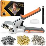 MARKYITAN Professional Grommet Tool Kit Includes 1xGrommet Press Tool, 90xMulticolor Grommets, 1xHole Punch, 1xSolid Plastic Block - 3/8 Inch (10mm)