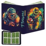 Football Card Binder,TCG Cards Holder,4-Pocket Trading Card Binder Fits 400 Cards With 50 Removable Double Sided Sleeves,Portable Cards Album Case for Sports Cards Collection