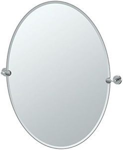 Gatco 4249LG Latitude II Rectangle Mirror,, Chrome, 32 Inch, Frameless Oval