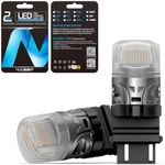 NOVSIGHT 3157 LED Bulbs Amber Yellow, Extremely Bright 3156 3047 3057 Turn Signal Light Bulbs Error Free 3056 3356 4156 LED Bulbs for Rear Front Turn Signal Blinker Lights Tail Lights, Pack of 2