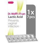 Dr. Wolff's V-san Lactic Acid Pessaries for Prevention of Vaginal Infections 7 pcs | Restore and Maintain Natural Vaginal Health and Vaginal ph | Prevent reoccuring Vaginal infections | Hormone-Free