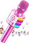 Karaoke Wireless Microphone, Kids Bluetooth Mic with LED, Wireless Karaoke Handheld Speaker Toy for Boys Girls, Home KTV/Parties Popular Singing for Adults Support Android & iOS Devices