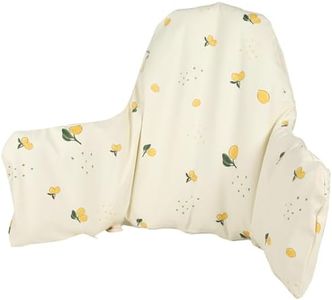 High Chair Cushion with Cover Pad for IKEA Antilop Babies Toddlers Inflatable & Reversible Built-in Inflatable Cushion Lemon White