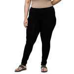 Feels Plus Size Churidar Leggings For Women And Girls (4Xl, Black) Fit Type : Classic Fit