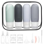 16 Pack Travel Bottles Set,TSA Approved Leak-Proof & Refillable Silicone Containers for Toiletries – Essential Travel Size Bottles, Conditioner, Lotion,Perfect for Personal & Business Travel