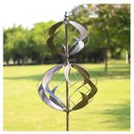 Winwindspinner Wind Spinners Outdoor Metal - Large Kinetic Wind Spinner for Yard Garden, Windmills Lawn Ornament Décor for Lawn Patio (Height 84")