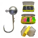 RuiJiaXiang jig heads and soft bait kit soft bait hooks 3.5g 5g 7g 10g 14g Include Double-walled fishing tackle box Fishing for Freshwater Saltwater