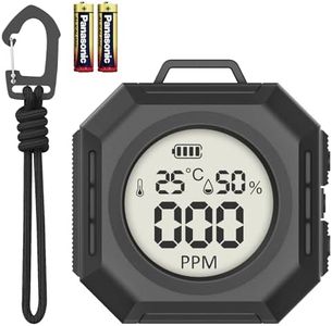 Monons Carbon Monoxide Checker, 3-in-1 Carbon Monoxide Concentration, Temperature, Humidity, High Accuracy, Instant Detection, 0 PPM, Large Screen, Large Letter, Loud Loud Volume, Japanese Voice