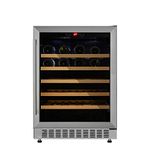 Cookology CWC600SS Freestanding Undercounter Fridge Cabinet 60cm Wine Cooler, 54 Bottle, 135 Litre Capacity, with Digital Temperature Control and Reversible Door - in Stainless Steel