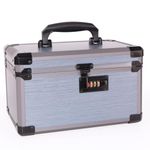 Buyineast Medicine Lock Box Lockable Storage Box L11"xW6.7"xH6.9" First Aid Box Combination Lock Box Multifunction Storage Box Blue Medium