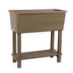 simpa XL Double-Tiered Raised Bed Taupe Plastic Trough Planter Long Pot - 76.5cm (L) x 74cm (H) x 36.5cm (D)