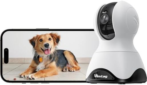 VIMTAG 2.5K QHD Indoor Security Camera, Pet/Dog/Cat/Baby Cam, 2.4G&5Ghz Wireless WiFi, Pan/Tilt Home Camaras Monitor with Night Vision, Phone App, Audio, Motion Detection and Cloud & SD Card Storage