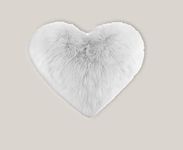 PICKKART Red Love Heart Pillow, Small Size 12 x 12 Inch (White)