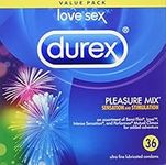 Durex Love Intense Sensation and Performax Mutal Climax Condoms and Pleasure Mix Lubricated Condoms-36 pack