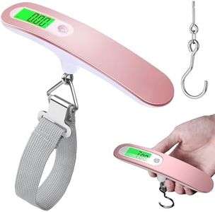 Luggage Scale, Luggage Weight Scale for Suitcases, Handheld Electronic Scale with Hook Backlit LCD Display, 110 Lbs High Precision Digital Travel Scale (Pink)