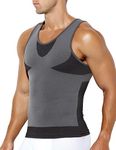 Arjen Kroos Men Compression Undershirts Body Shaper Gynecomastia Vest Shapewear Slimming Tank Top,Black-ck3329,Medium