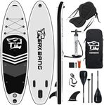 TIGERXBANG Black Tiger Collection Inflatable Stand Up Paddle Board SUP Board with Kayak Seat Double-blade Paddle |320x82x15cm| for Adults/Kids| ISUP PaddleBoarding Complete Kit