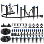 Bonviee 230FT Drip Irrigation System with Quick Connector, New Automatic Drip Irrigation Kits for Garden Raised Bed Greenhouse- A Complete Watering System with 1/4'' Tubing, Drip Emitters, Connectors