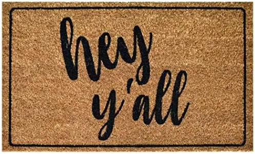 NINAMAR Door Mat Hey Y'all Natural Coir – 29.5 x 17.5 inch