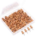 H&S Wood Push Pins 100pcs Drawing Pins - Cork Notice Board Thumb Tacks Wooden Map Pins - Push Pin - Board Pin - Notice Board Pin - Drawing Board Pins - Cork Board Accessories - Cork Board Pin