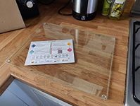 Glass Chopping Board 40x30cm : Clear Glass Worktop Saver for Kitchens - Durable, Hygienic Glass Worktop Savers - Scratch-Resistant, Heat-Proof, Easy-Clean