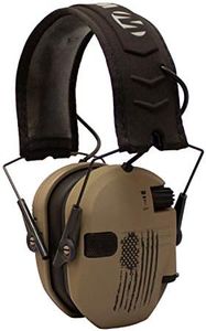 Walker's's Razor Slim Electronic Shooting Hearing Protection Muff (American Flag Distressed, Tan), Tan, One Size