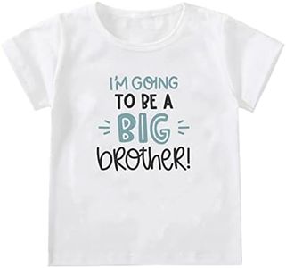 Big Brother T Shirts Tops Toddler Baby Boy I’m Going to be a Big Brother Announcement Tees Clothes Novelty Gift Summer Outfit, Bling Big-white