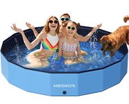 Meowant Foldable Dog Pools for Large Dogs, Outdoor Collapsible Pet Dog Swimming Pool, Hard Plastic Dog Pet Bath Pool, Portable Pools for Extra Large Medium Dogs & Kids (XXXL-79'' × 12'')