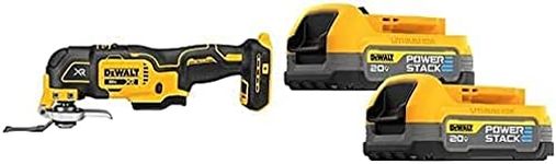 DEWALT 20V Variable Speed Oscillating Multi-Tool (Tool Only) (DCS356B) & 20V MAX POWERSTACK Compact Battery - 2 Pack (DCBP034-2)