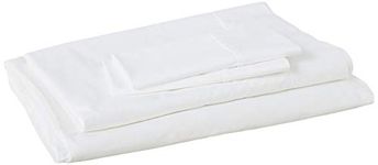 Nautica - Queen Sheet Set, Cotton Percale Bedding Set, Crisp & Cool, Lightweight & Breathable (White, Queen)