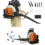 ACCIEEY 1 Set Leaf Blower 63CC 2-Stroke Engine Multi-Purpose High Strength 665 CFM Snow Blower Dust Blower Shipping from UK Fast Arrival Orange (Orange)